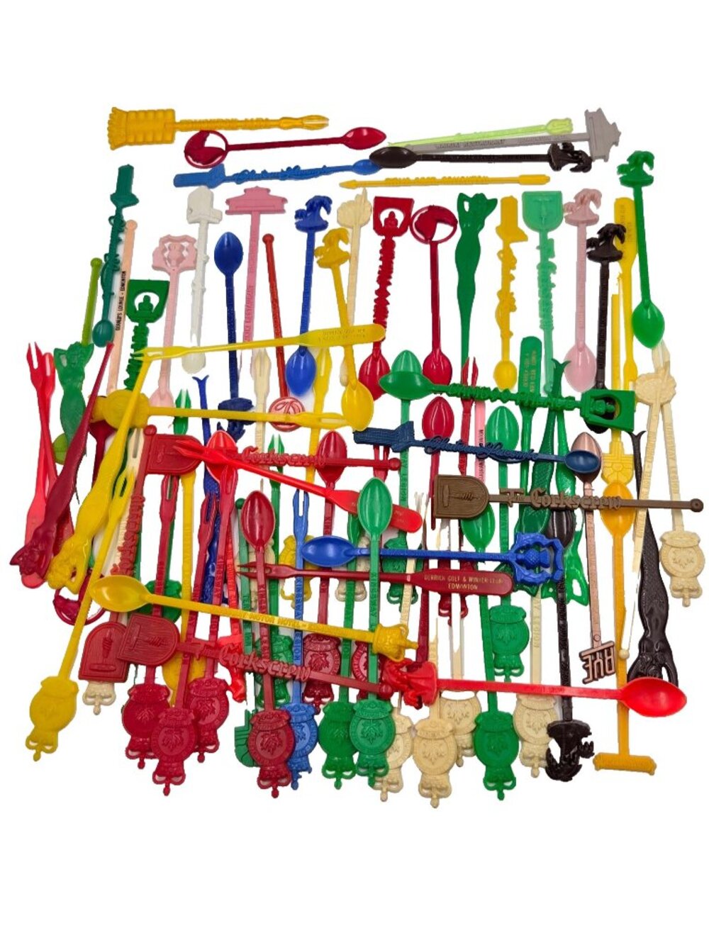 Vintage Swizzle Stir Sticks Edmonton Canada Cocktail Lounge Reusable Lot Of 85